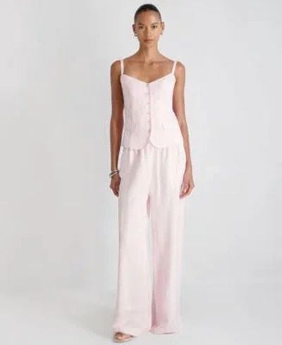 French Connection Cooper Linen Cami Wide Leg Pants In Pink