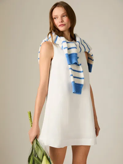 French Connection Cooper Linen Sleeveless Mini Dress In White