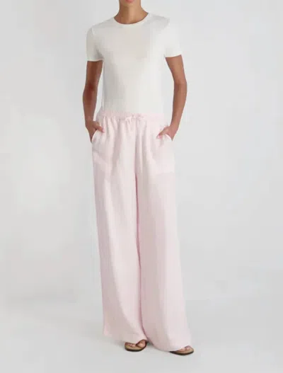 French Connection Cooper Linen Wide Leg Pants In Pink Icing