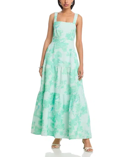 French Connection Sophie Fleur Tiered Maxi Dress In Green