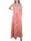 FRENCH CONNECTION COSETTE VERONA WOMENS FLORAL PRINT LONG MAXI DRESS