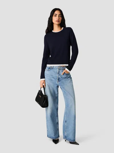 French Connection Cosy Contrast Sweater In Rosewood