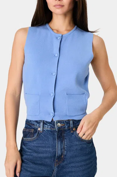 French Connection Cosy Soft Knit Vest Top In Thistle Blue In Multi