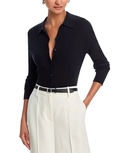 French Connection Cosysoft Button Down Top In Black