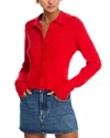 French Connection Cosysoft Knit Button Front Shirt In Red
