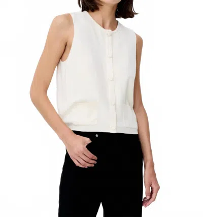 French Connection Cosysoft Buttoned Sweater Vest In Porcelain Cream In White