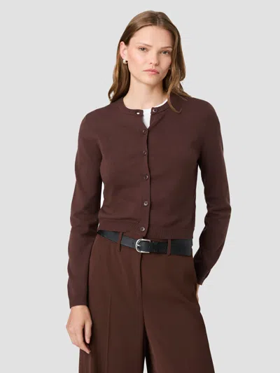 French Connection Cosysoft Fitted Cardigan In Cocoa Brown
