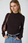 French Connection Cosysoft Mock Neck Sweater In Brown