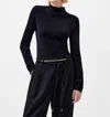 French Connection Cosysoft Fitted High Neck Sweater In Black In Black