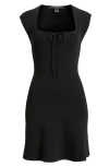 French Connection Cosysoft Flared Minidress In 01-black