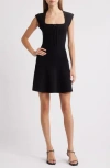 French Connection Cosysoft Flared Minidress In Black