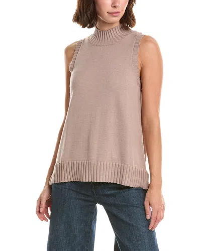 French Connection Cosysoft Hi Low Vest In Beige