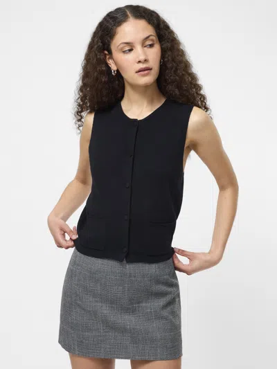French Connection Cosysoft Knit Vest  Knitwear In Black