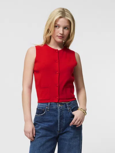 French Connection Cosysoft Knit Vest  Knitwear In Red