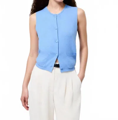 French Connection Cosysoft Knit Vest In Thistle Blue In Multi