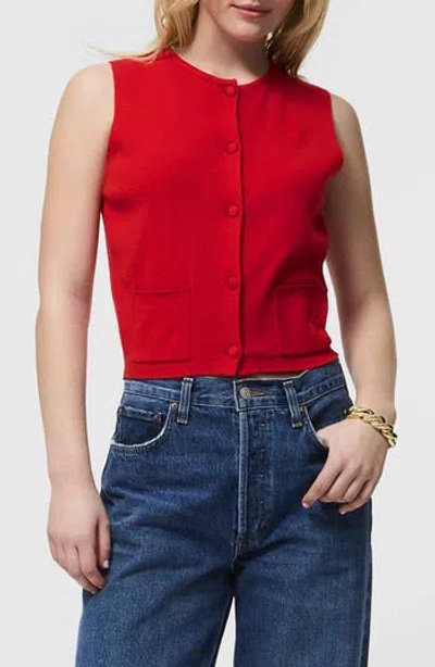 French Connection Cosysoft Knit Vest In Red