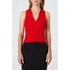 French Connection Cosysoft V-neck Sleeveless Jumper In Mars Red In Mars Red
