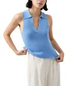 French Connection Cosysoft V Neck Knit Tank Top In Dusted Blue