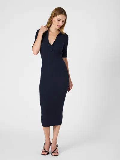 French Connection Cosysoft V Neck Midi Dress  Dresses In Navy