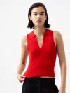 French Connection Cosysoft V-neck Sleeveless Jumper In Mars Red In Red