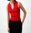 French Connection Cosysoft V-neck Sleeveless Jumper In Mars Red