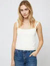 French Connection Pointelle Knit Camisole In Cream