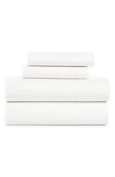 French Connection Cotton Percale 4-piece Bed Sheet Set In White