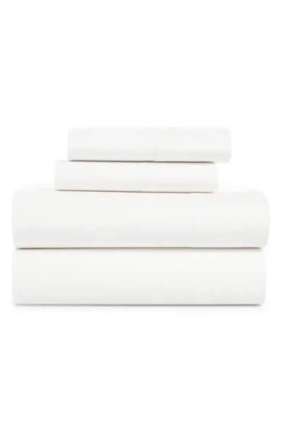 French Connection Cotton Percale 4-piece Bed Sheet Set In Bright White