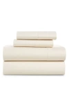 French Connection Cotton Percale 4-piece Bed Sheet Set In Snow White