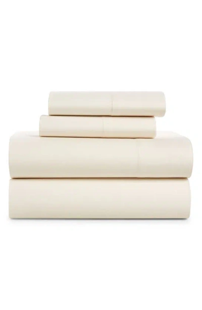 French Connection Cotton Percale 4-piece Bed Sheet Set In White