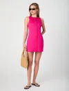 French Connection Sleeveless Cotton Sateen Minidress In Pink