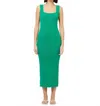 French Connection Cotton Square-neck Dress In Mozza In Green