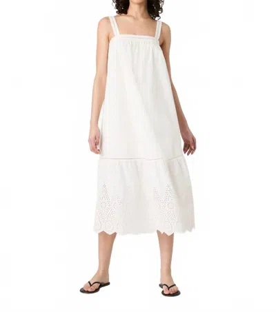 FRENCH CONNECTION COTTON SQUARE NECK MIDI DRESS IN SUMMER WHITE