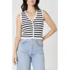 French Connection Cotton Stripe Sweater Vest In Black