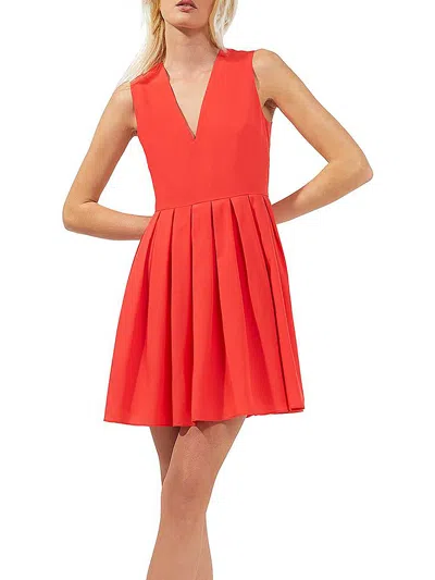 French Connection Courtney Womens Cocktail Mini Fit & Flare Dress In Pink