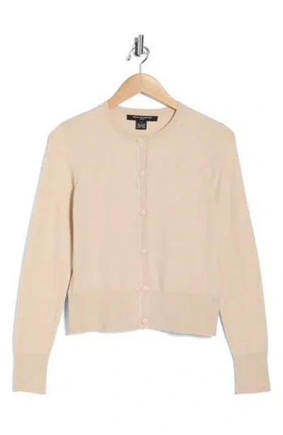 French Connection Covered Button Cardigan In Neutral
