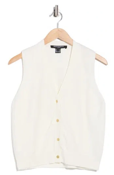 French Connection Cozy Sleeveless Cardigan In White