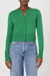 French Connection Cozysoft Crop Cardigan In Green
