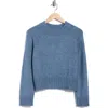 French Connection Crewneck Crop Sweater In Blue