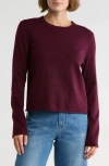 French Connection Crewneck Pullover Sweater In Burgundy