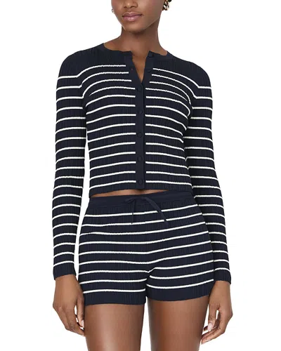 FRENCH CONNECTION CRINKLE KNIT CROPPED CARDIGAN SWEATER