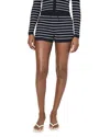 French Connection Drawstring Tie Waist Shorts In Marine/porcelain