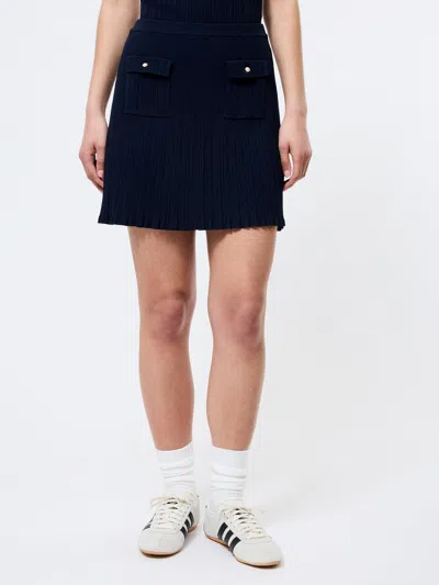 French Connection Crinkle Knit Mini Skirt  Skirts In Blue