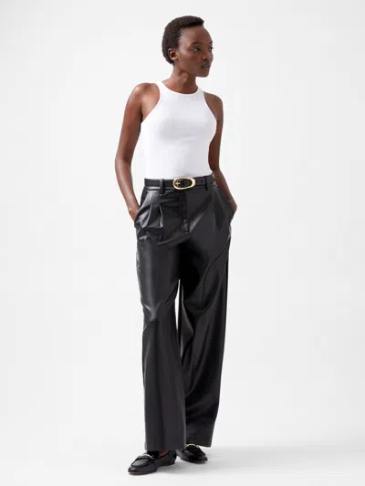 French Connection Crolenda Pu Wide Leg Trousers Blackout