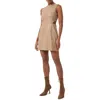 French Connection Crolenda Womens Faux Leather Short Mini Dress In Brown