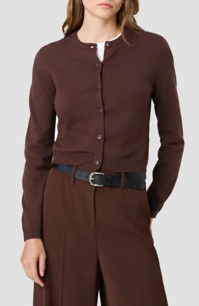 French Connection Crop Cardigan In Brown