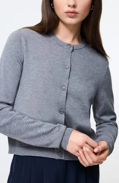 French Connection Crop Cardigan In Gray