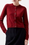French Connection Crop Cardigan In Red