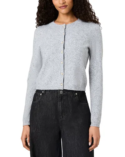 French Connection Dakota Pointelle Knit Cardigan In Medium Heather