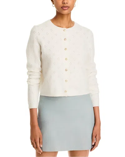 French Connection Dakota Pointelle Knit Cardigan In White